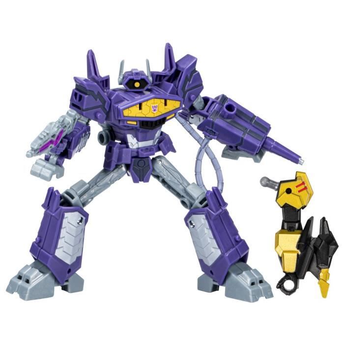 Figurine Transformers EarthSpark Shockwave Deluxe 12 5 cm HASBRO Jouet robot pour enfants a partir de 6 ans