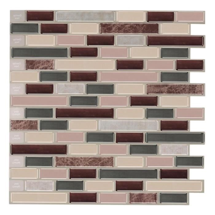 Dossier Adhésif Carrelage Pierre Composite Blanc - 12.4x13in - Lot De 10