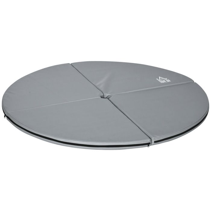 Tapis de pole dance - HOMCOM - pliable pole dance mat tapis de protection épaisseur 5 cm - plastique - Ø 150 cm - gris