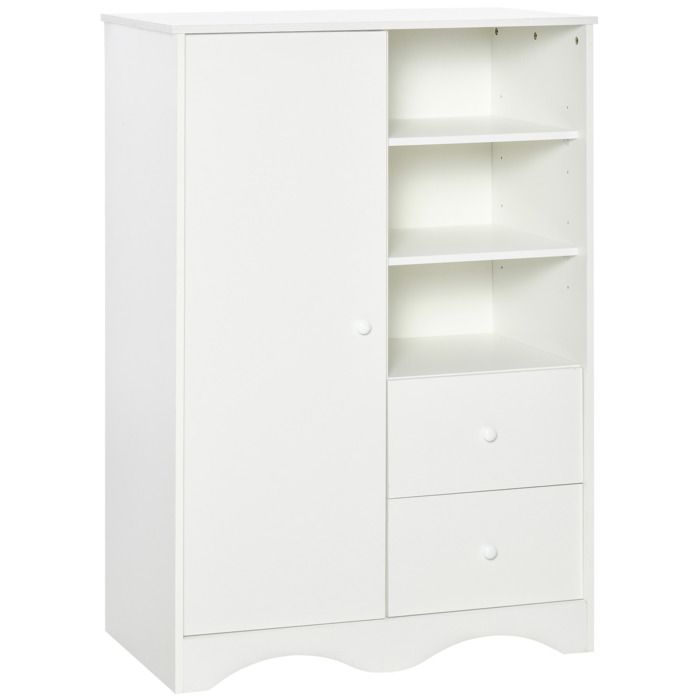 HOMCOM - Meuble de rangement - MDF classe E1 - 85.7x49.2x123.8cm - Blanc