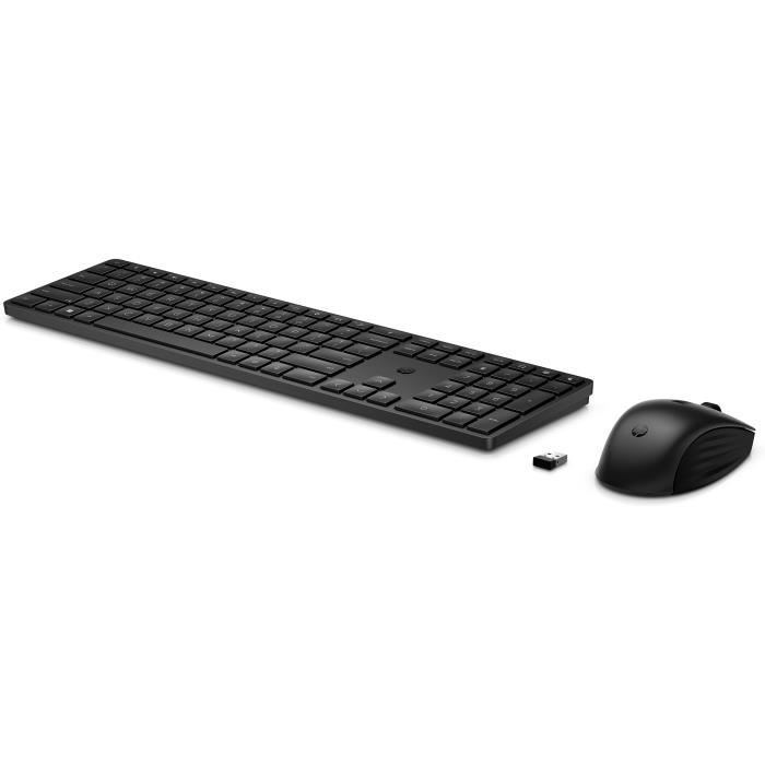 Ensemble Clavier et Souris Sans Fil - HP - 650 (4R013AA) - Qwerty - 20 Touches Personnalisables - Noir