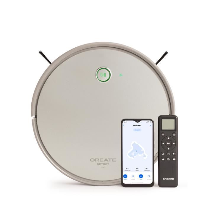 Aspirateur Robot - Create - NETBOT S40 - 4000Pa - Connecté - Cartographie Gyroscopique - Create