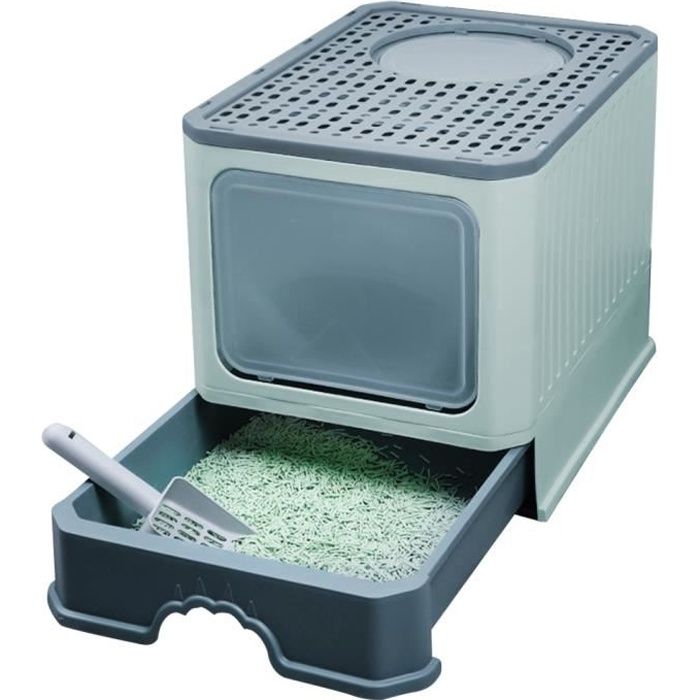 Comparer les prix de Bac à Litière pour Chat Fermé - KEDIA - Maison de Toilette Anti Odeur avec Tiroir et Filtre - 51*41*38cm