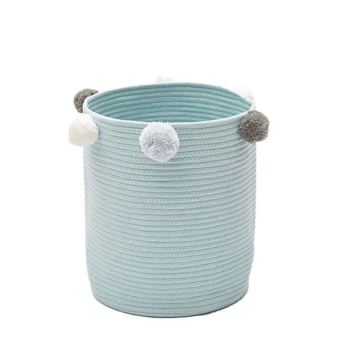 Panier De Rangement En Corde De Coton Tressé - 33x15x10 Cm - Avec Anses - Pour Jouets, Linge, Salle De Bain, Décoration - 8