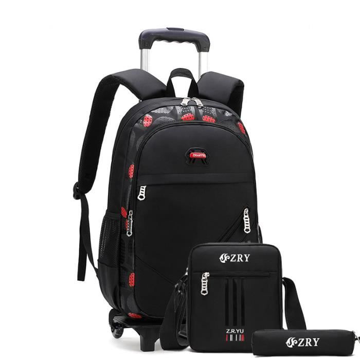 Sac à Dos Scolaire Garçon Collège/lycée - 27L Grande Capacité - Imperméable Et Durable - Pour Ordinateur 15.6" - Poche Antivol Cachée - Noir Et Blanc