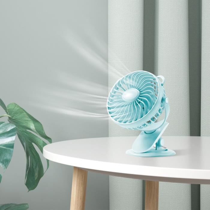 Funsland Ventilateur USB Poussette | Rechargeable 1800mAh | 3 Vitesses Silencieux | Trépied Flexible | Pour Bébé, Bureau