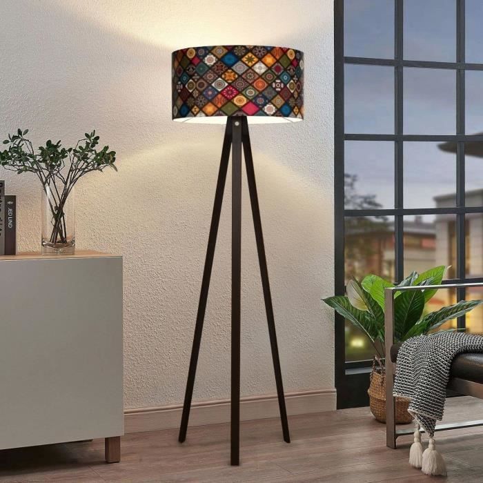 Lampadaire Newport hauteur 140 cm E27 noir - multicolore [lux.pro]