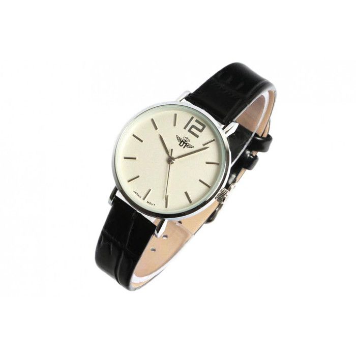 Montre Femme Noire et Argent Cuir Tendance Lisa Taille unique Noir