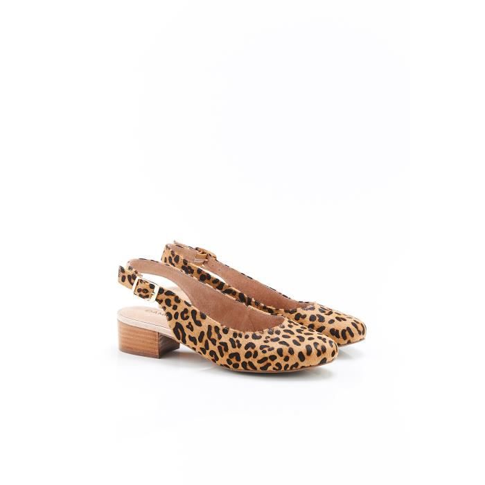 Ballerine Damart Ballerines ouvertes Imprime Leopard Imp. leopard Cdiscount Chaussures