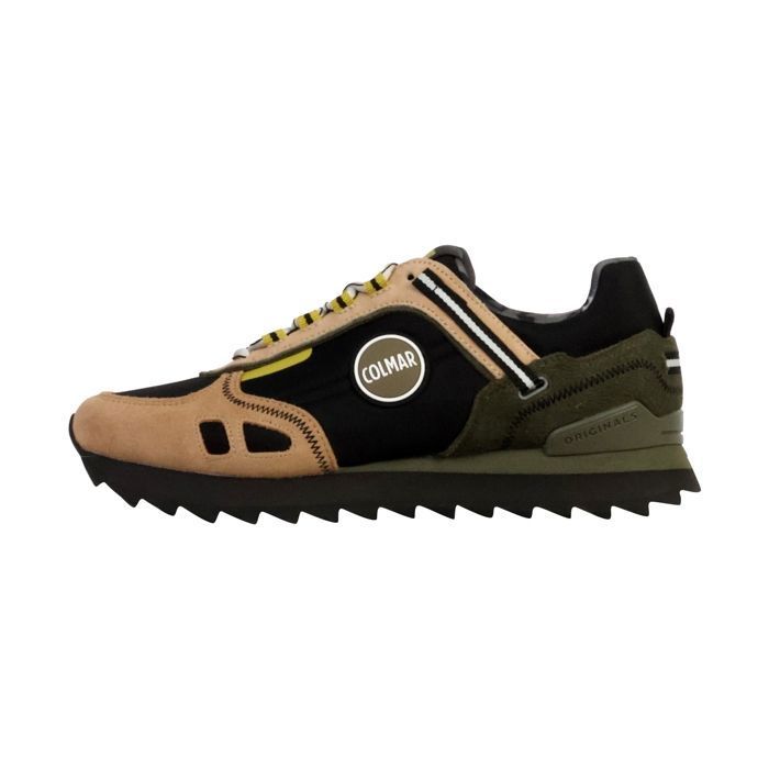 Colmar Basket Cuir Colmar Travis Sport Combat - Noir/Marron/ Vert-Militaire