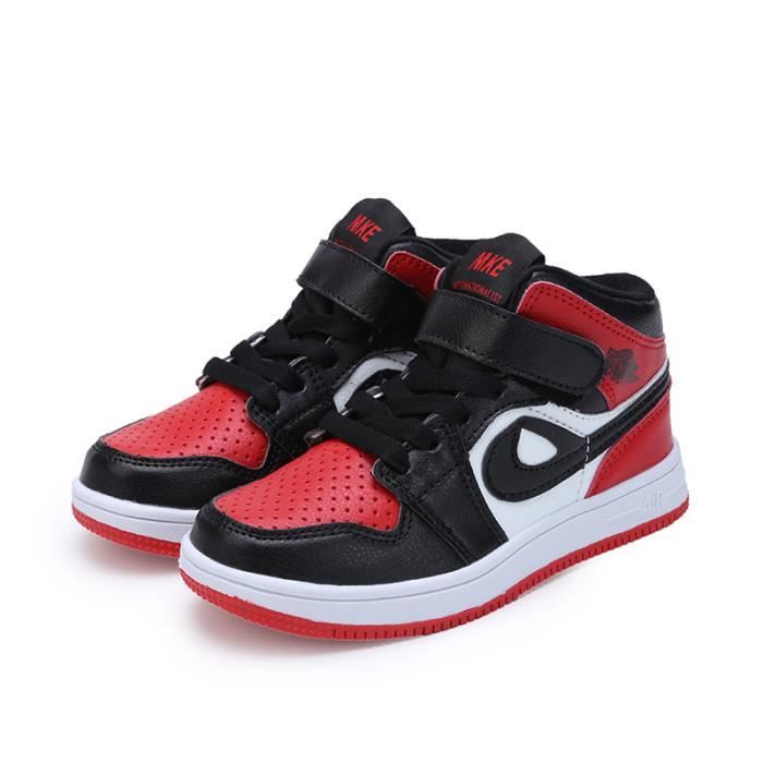 Chaussures de skateboard noires pour enfants, baskets légères et