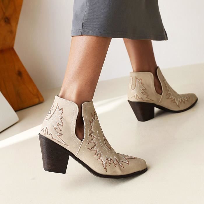 bottines brodees femme