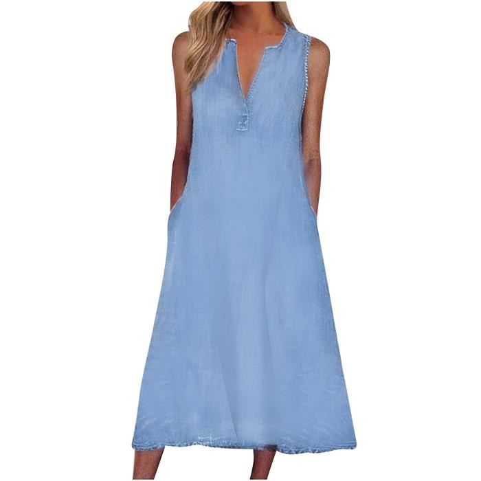 Robe Longue Noire En Lyocell Pour Femme - Taille 44 (EU), Col V, Manches Longues, Neuve Avec étiquettes