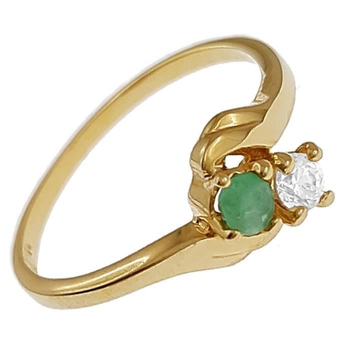 Bague Plaque Or 18 Carats Avec Oxydes De Zirconium - Taille Au Choix - Femme - Neuf Avec étiquettes
