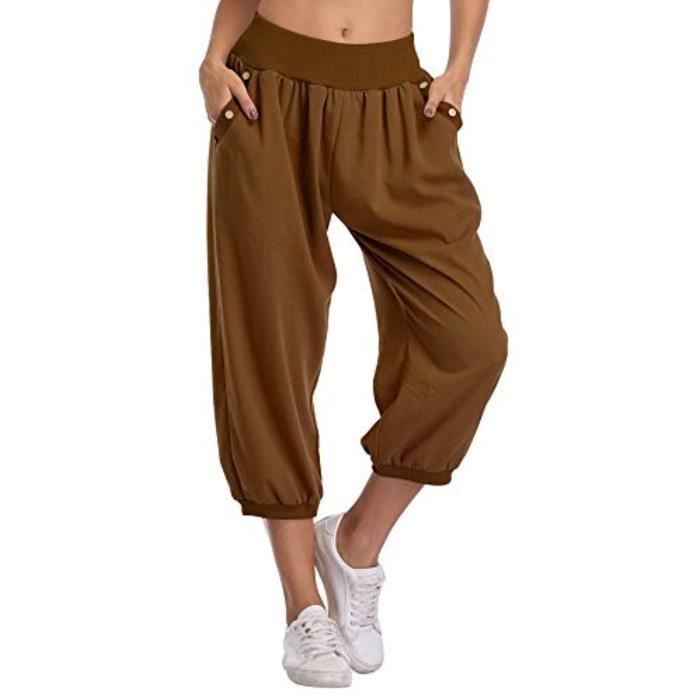 Pantalon Sarouel Girbaud - Taille 38 - Marron Brillant - Style Bohème