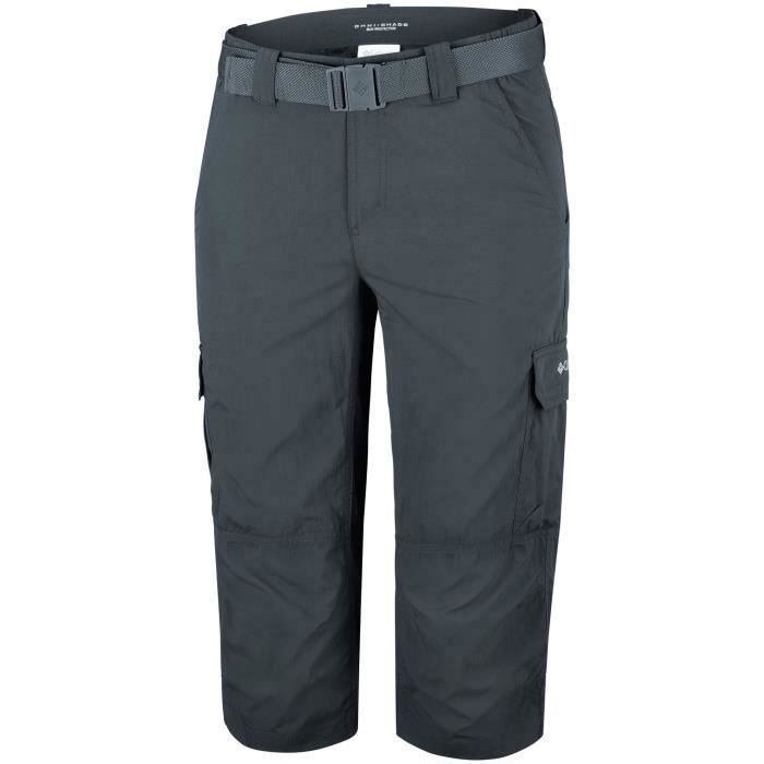 pantacourt cargo homme columbia silver ridge ii capri - gris foncé - résistant à l'aventure - randonnée