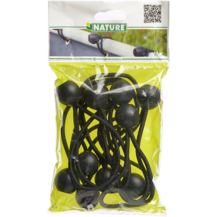 Nature Fixation Ã lastique pour nattes et Ã crans brise vue Ã Åillets - 10 x