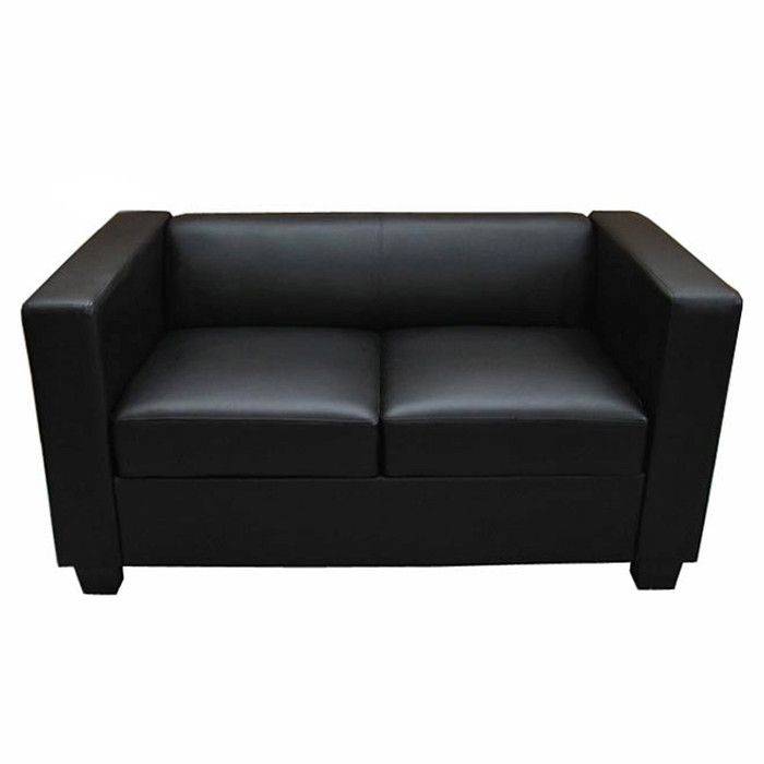 Canapé / sofa Lille 2 places - simili-cuir noir Canapé / sofa Lille 2 places - simili-cuir noir