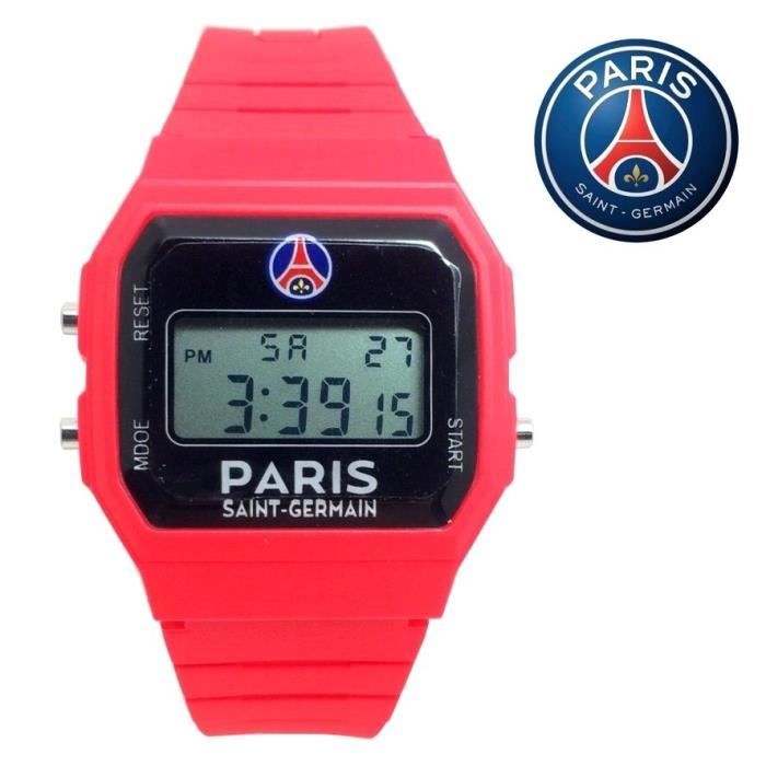 MONTRE PSG OFFICIEL PARIS ST GERMAIN ROUGE DIGITALE CHAMPIONS LEAGUE IDÉE  CADEAU SUPPORTER - Cdiscount Bijouterie