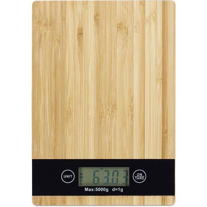 balance electronique bambou digitale numerique cuisine 5 kg