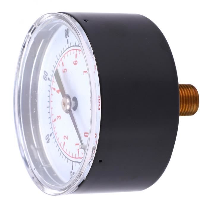 Manomètre Air/eau FAUSTORICAMBI - 2 Barres - Cadran 80 Mm - Filetage 3/8" - Neuf