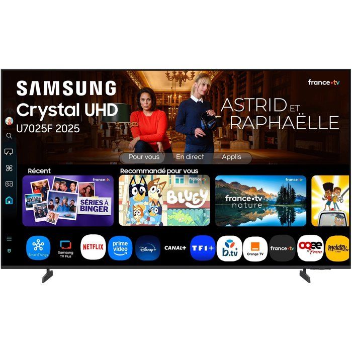 Samsung TV 65 pouces Crystal UHD U7025F 4K Smart TV couleurs incroyables avec Crystal Processor 4K écoutez tous les haut parleurs avec Q Symphony données protégées Knox Security et Gaming Hub - vue 2