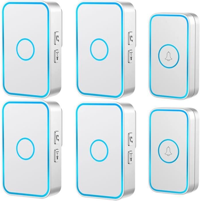 Sonnettes Sans Fil, Kit De Carillon De Porte Sans Fil Étanche Avec