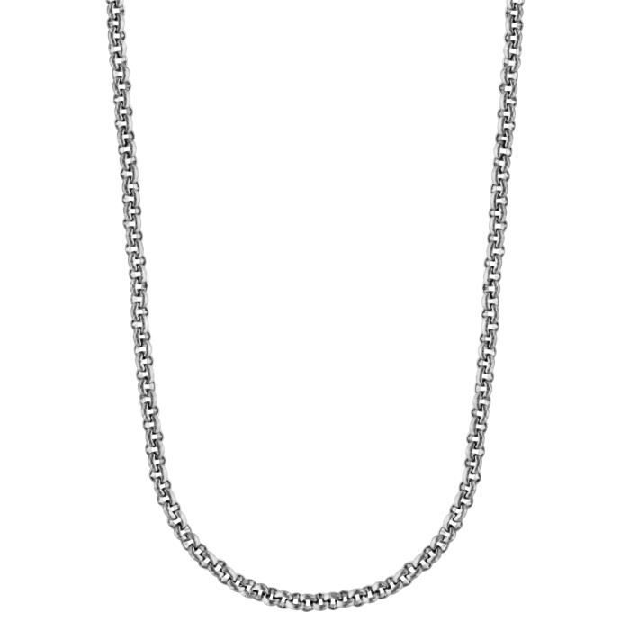 Chaîne Maille Figaro diamantée Longue 70cm Argent Massif 925//1000 Bijoux Homme