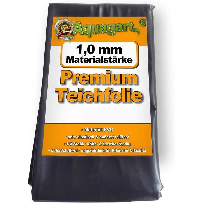 Bâche Pour Bassin EPDM 0.12 Mm - Noir 5.5x5 M - Étanche, Anti-racines, Pour étang, Piscine Naturelle, Jardin Aquatique