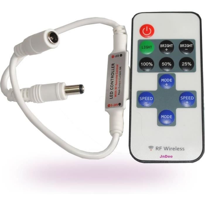 JnDee Ultra fin télécommande sans fil Variateur contrôleur pour bande ...