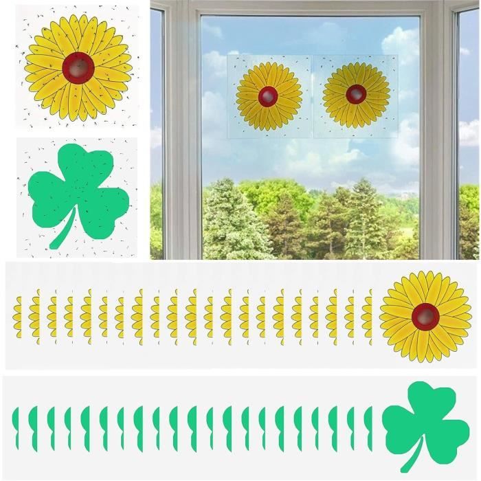 MIVAIUN 40 Pièces Mouches Piège Autocollant De Fenêtre, Attrape Attrape Moucheron Anti