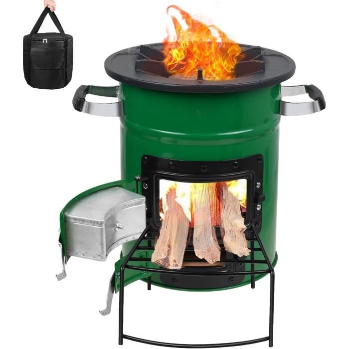 Poêle à bois portable pour propane - Réchaud à bois léger de voyage