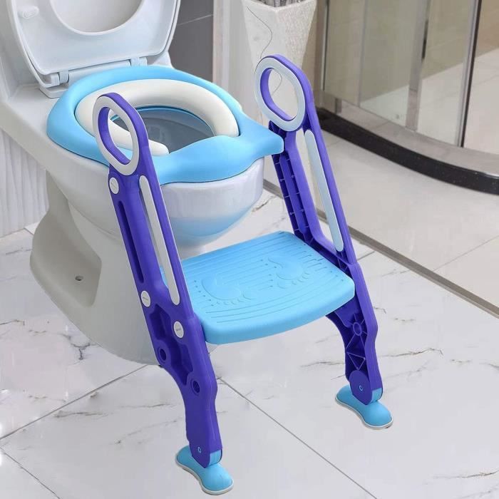 Fisher Price Siu00e8ge De Toilette Pour Enfants, Pot WC Bu00e9bu00e9 Avec Escalier Pliable, Ru00e9ducteur WC Avec Marche, Ru00e9glable En Hauteur ( Blanc-Vert Clair Rehausseur Toilette Enfant Avec Marche