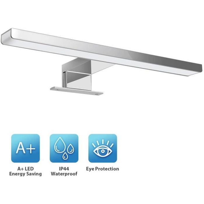 GWZSX LED Lampe pour Miroir Mordern Applique Salle de Bain européen en Bois Lumière Avant Miroir avec Interrupteur Utilisé pour Lampes pour Miroir de Salle de bain-60cm Blanc Chaud