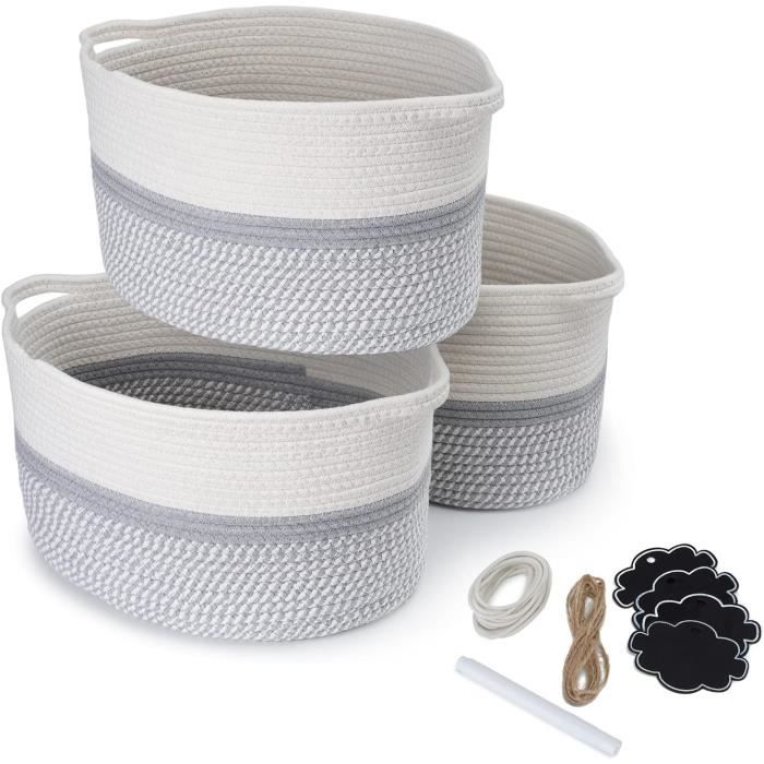 Panier Rangement 33cm Paniers Rangement Aevcvok Lot De 3 - Corde Coton Tressée 22,5x33cm Décoration Maison Naturelle Panier Rangement 33cm Paniers Rangement Aevcvok Lot De 3 - Corde Coton Tressée 22,5x33cm Décoration Maison Naturelle