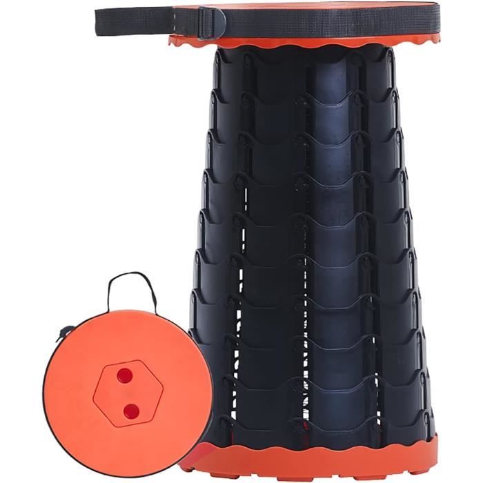 Tabouret Pliant Avec Dossier - Hauteur Réglable 9-45 Cm, Portable - Pour Camping, Pêche, Randonnée, Barbecue - 2