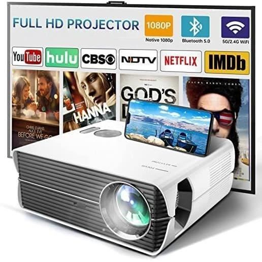 Vidéoprojecteur 5G WiFi Bluetooth 9500 Lumens Full HD 1080P 4K Support - Home Cinéma WiMiUS