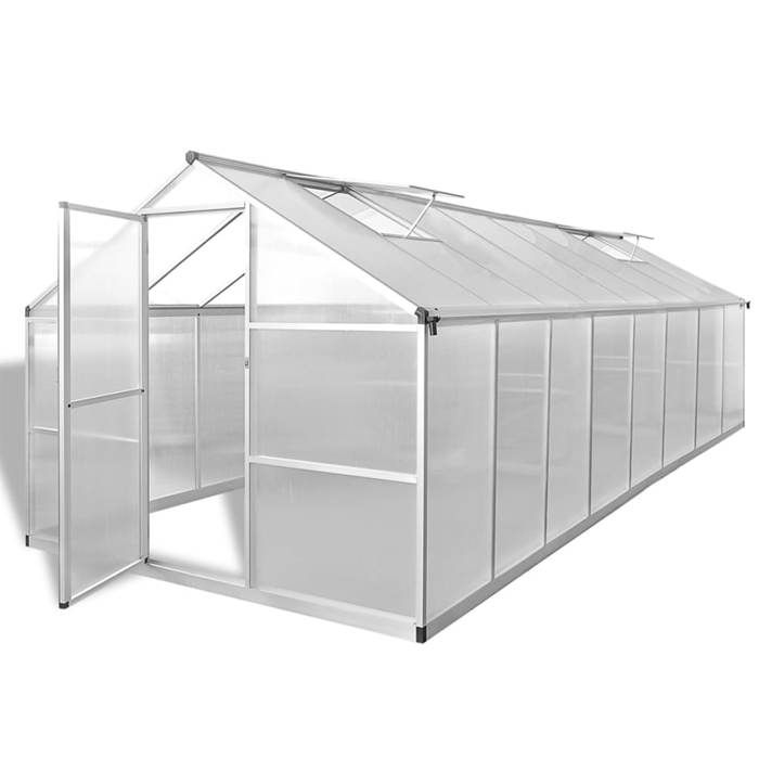 VidaXL Serre Polycarbonate Aluminium 12 m² - vue 2
