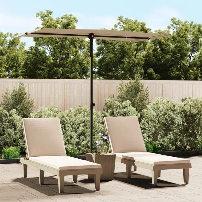 vidaXL Parasol de Jardin avec Mât en Aluminium Pare soleil de Patio Abri de Soleil Parasol de Terrasse Extérieur 180x110 47331 - vue 2