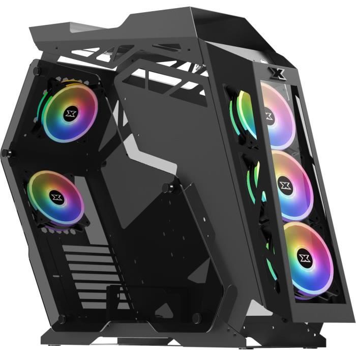 XIGMATEK BOITIER PC Zeus - Ouvert - RGB - Gris - Verre trempé