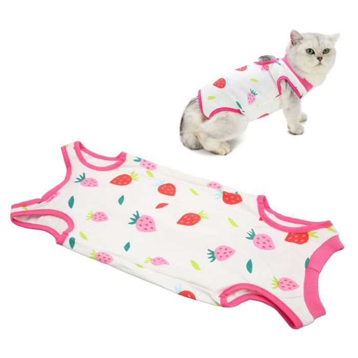 Meilleurs prix pour LON Costume Set - robe de stérilisation anti - léchage pour chat - Strawberry - L JR033