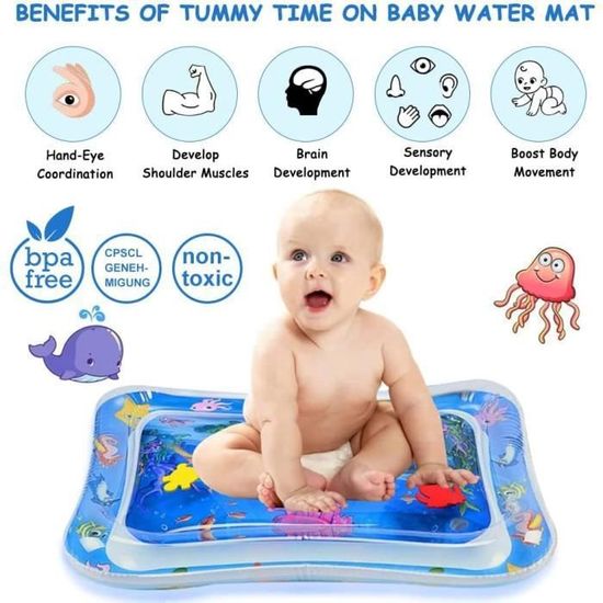 Tapis D'Eau Gonflable Pour Bébé,Tapis D'Eau Tapis De Jeu Gonflable,Tapis D' Eau De Bébé,Tapis Eau Gonflé Enfant,Jouet Bebe Tapis Eau,Convient Aux Jeux D 'été Pour Nouveau-Nés (Poisson Tropical