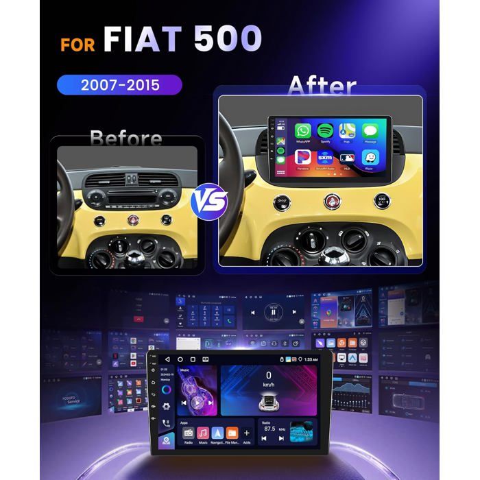 Junsun Autoradio Android 12 Pour Fiat 500X 2014-2020 Carplay & Android