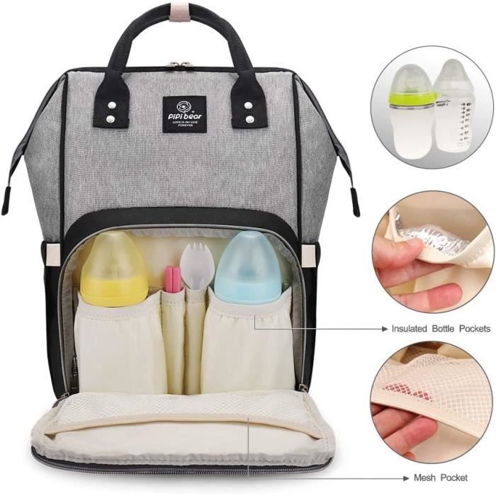 HEYI Sacs a Dos a Langer pour Bebe Sac de Voyage avec Sacs Isoles Tissu Impermeable Grand Capacite Sac a Dos Conception et 13 Cdiscount Puericulture Eveil bebe