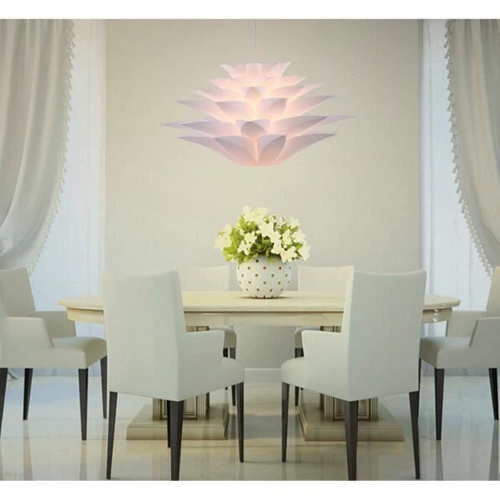 Lampe Puzzle Design Lotus - Abat-jour Luminaire Montage Diy - Lumire  Dcoration Fleurs Salon Chambre - Suspension Ou Lampadaire - Blanc
