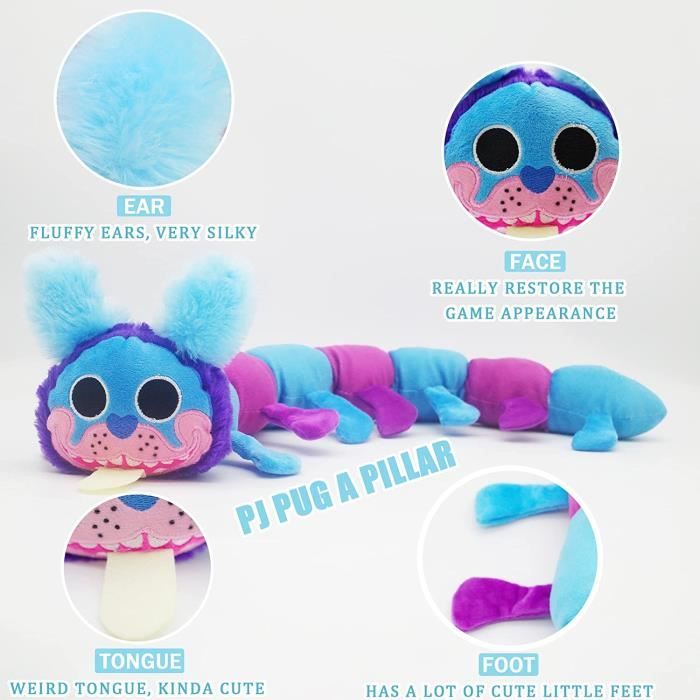 Peluche GENERIQUE Poppy Playtime Peluche Pj Pug-a-pillar FONGWAN Jouet  effrayant et amusant Cadeau pour enfants et fans - Bleu