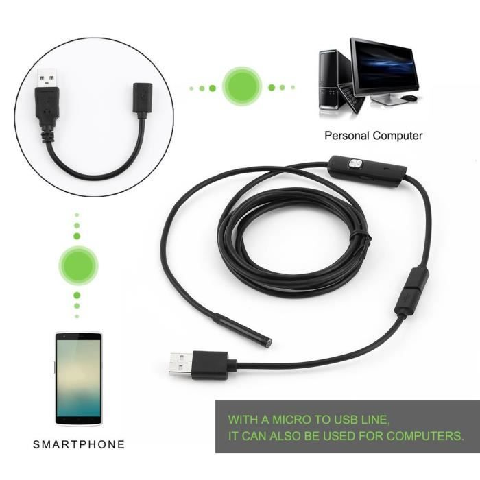 2M - 5.5 mm - Caméra Endoscope Android, câble Flexible étanche, Mini  caméra'inspection, contrôle Android IOS, - Cdiscount Appareil Photo