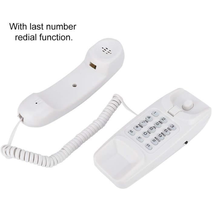 Ehskzjh Rj45 Téléphone Fixe Filaire, Mini Téléphone Table-Mural Avec ...