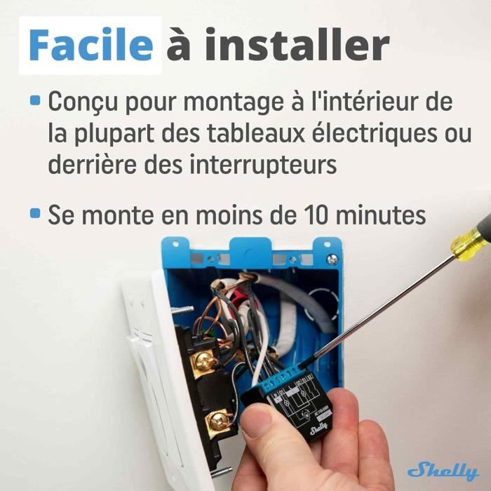 Module Relais Wi-Fi Shelly Plus 1PM - Contrôle Énergie Domotique | Compatible Alexa