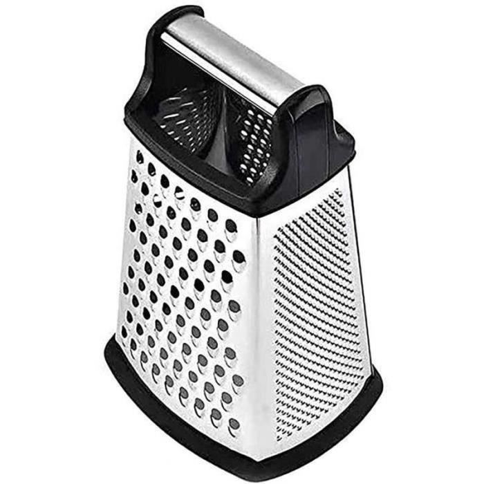 Râpe 4 En 1 Inox YC Kitchen - 4 Faces Différentes, Poignée Et Base Antidérapante, Acier Inoxydable 430, Lavable Au Lave-vaisselle - 6